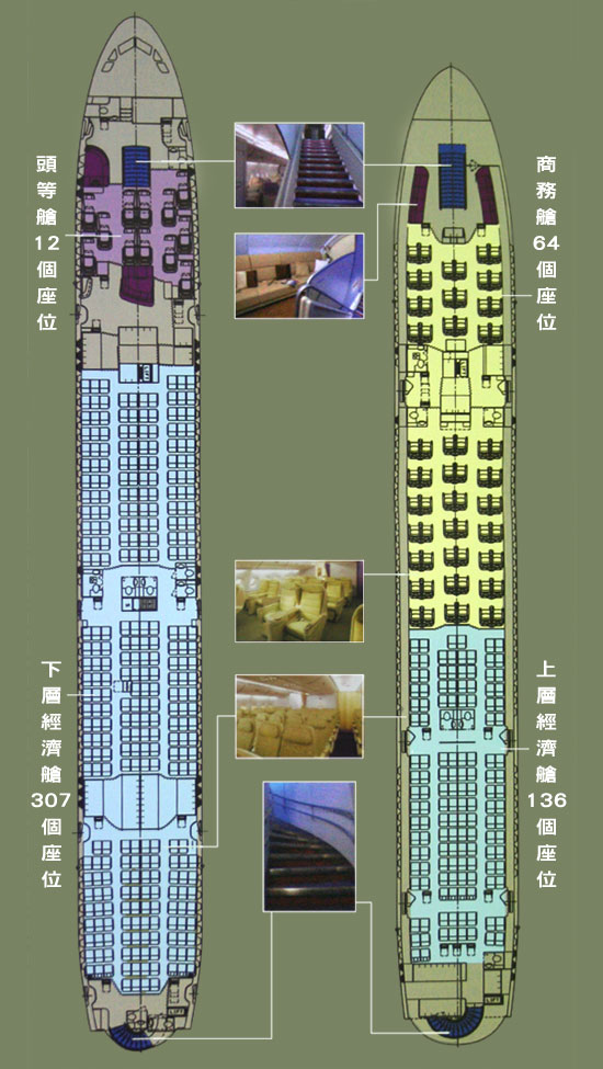 『双层客舱的设计,让a380的座位安排有更大的挥洒空间』