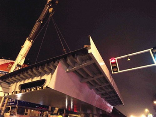 【图】南通市崇川区濠西路跨线桥合龙指日可待