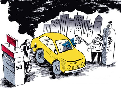 汽车尾气污染 卡通图片