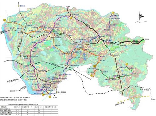 图为东莞市轨道交通网络规划图r2线基本实现全线动工  据了解,今年1