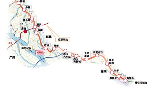 东莞大朗轻轨站路线图图片