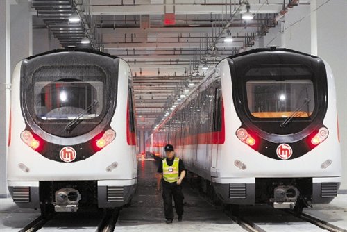 杭州地铁1号线首批21列列车全部到位