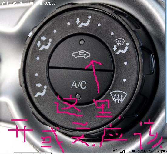 福特车内外循环标志图片