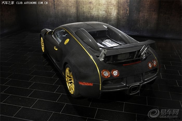 精品暴改布加迪威航全碳纤维外壳镀金轮圈